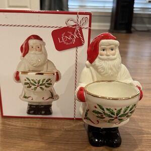 Lenox Hosting The Holidays Bakeshop Santa Candy Dish  8" NEW‎ NIB Christmas
